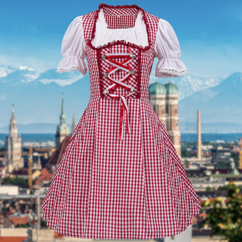 Dame Oktoberfest Dirndl Kjole | Klassisk midi design | Vanero