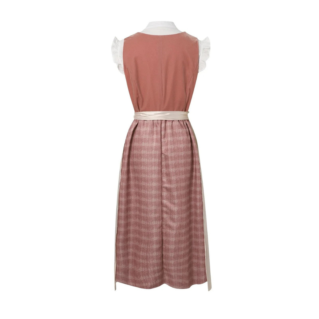 Dame Dirndl Midi-Kjole | Kortærmet Traditionelt Design | Bayersk Inspireret Kjole Til Oktoberfest & Festivaler | Vanero