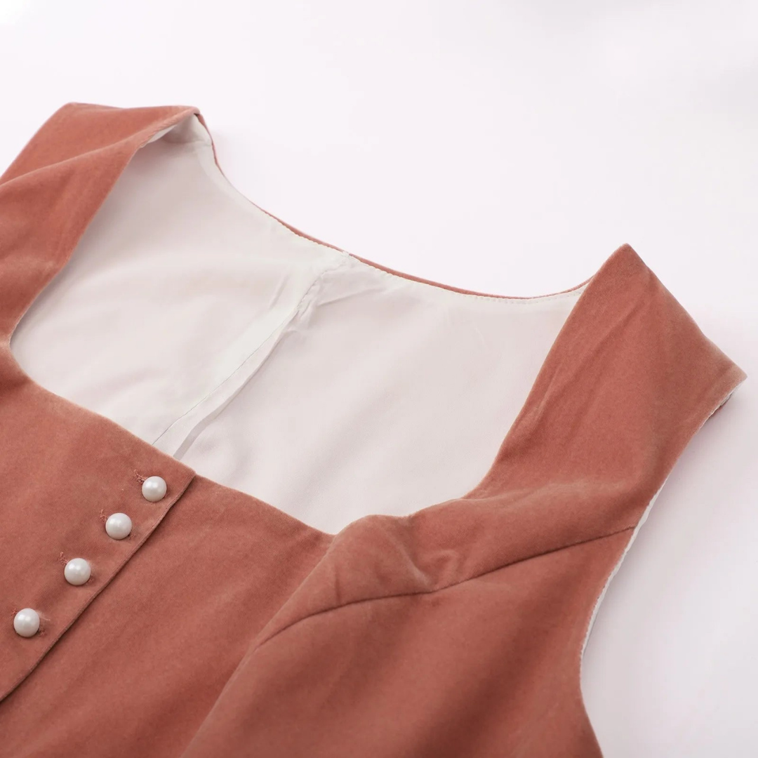 Dame Dirndl Midi-Kjole | Kortærmet Traditionelt Design | Bayersk Inspireret Kjole Til Oktoberfest & Festivaler | Vanero