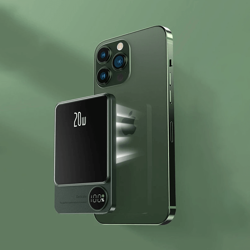 Slimcharge | Magnetisk Powerbank Med Led-Display & Hurtigopladning | Vanero