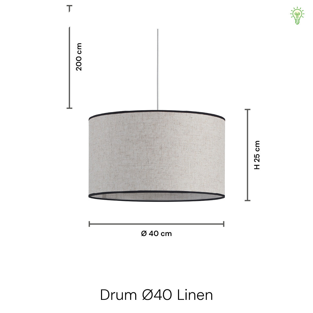Drum Pendel | Ø40 Linen | Vanero