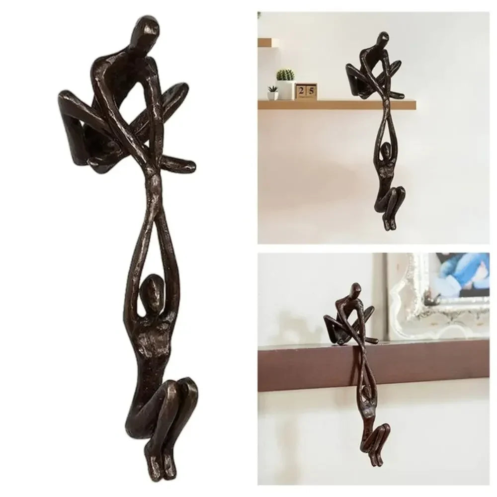Abstrakt Resin Skulptur Med Sammenvævet Design | Dekorativ Resin Konstruktion | Indendørs Dekoration Til Hylder Borde Og Kontorer | Vanero