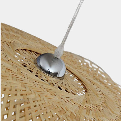 Japansk loftlampe | Elegant japansk stil pendellampe med vævet skærm | Vanero