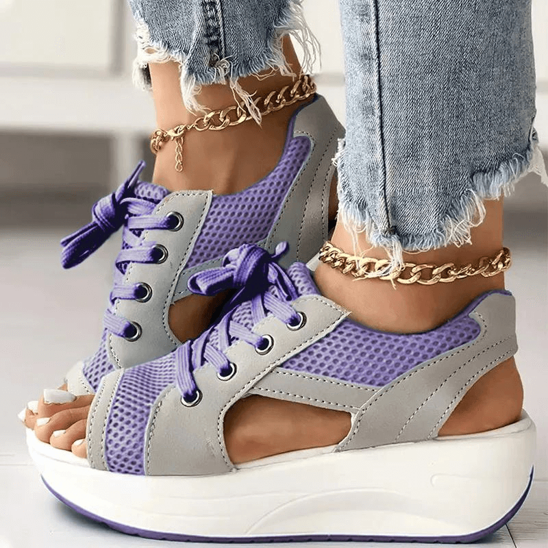Damesneakers Tekstilblanding | Regular Fit Platform Sneakers | Lav Profil Design til Hverdagsbrug & Casual Aktiviteter | Vanero