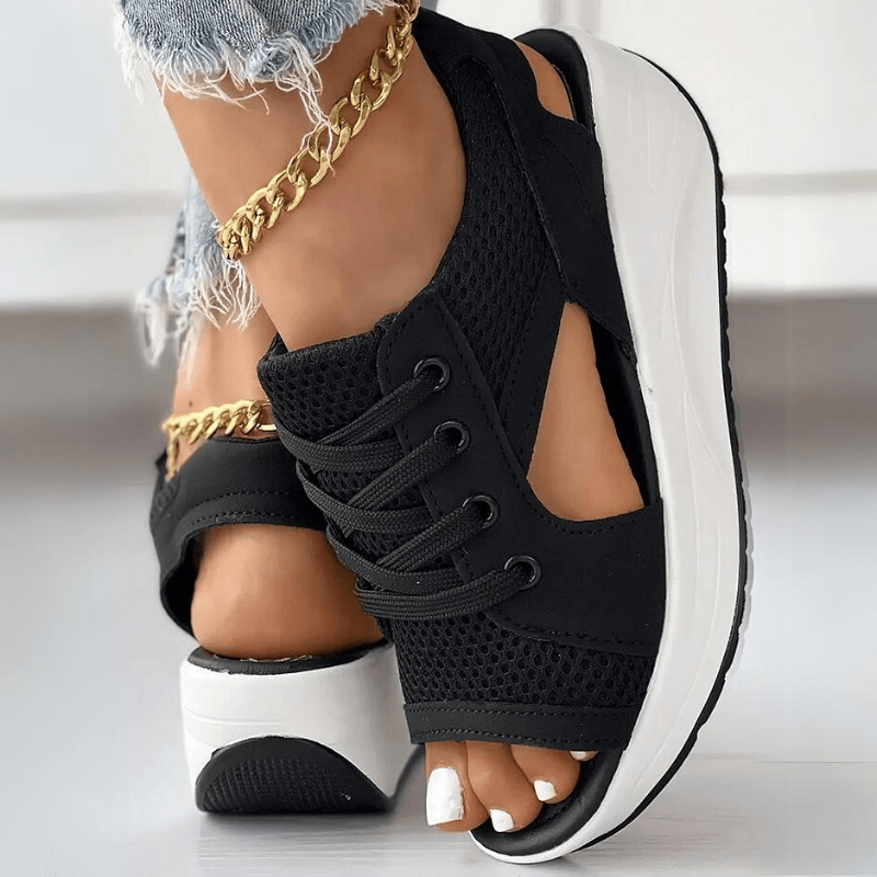 Damesneakers Tekstilblanding | Regular Fit Platform Sneakers | Lav Profil Design til Hverdagsbrug & Casual Aktiviteter | Vanero