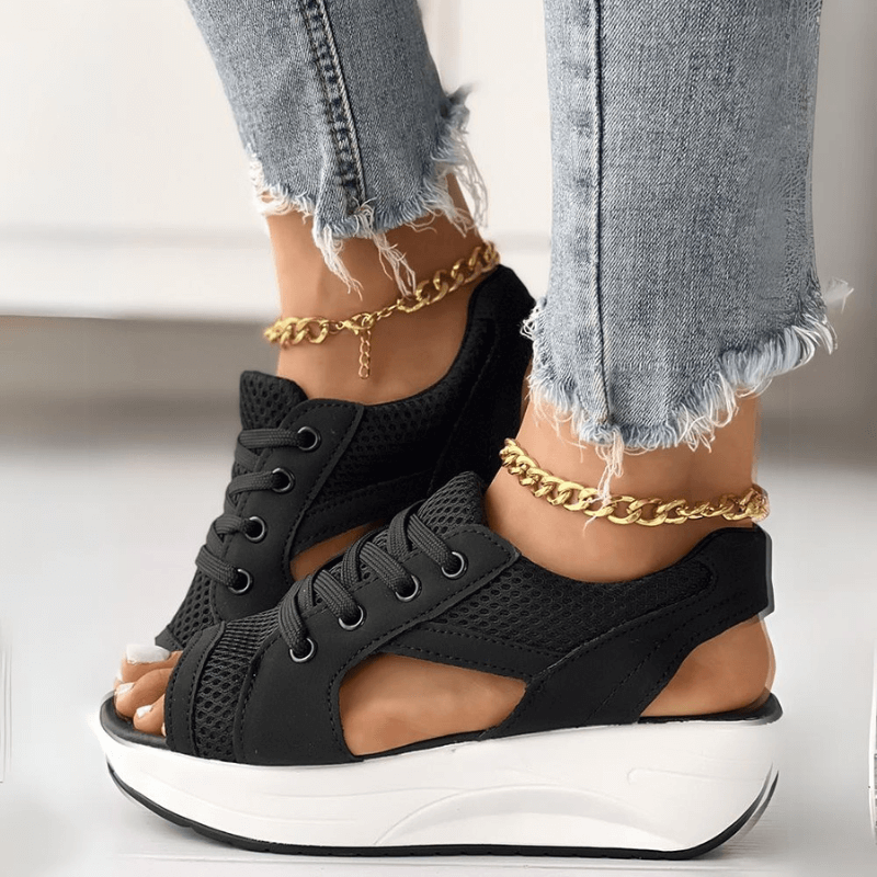Damesneakers Tekstilblanding | Regular Fit Platform Sneakers | Lav Profil Design til Hverdagsbrug & Casual Aktiviteter | Vanero
