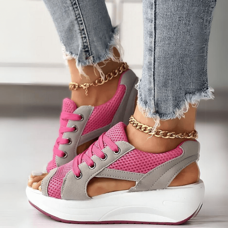 Damesneakers Tekstilblanding | Regular Fit Platform Sneakers | Lav Profil Design til Hverdagsbrug & Casual Aktiviteter | Vanero