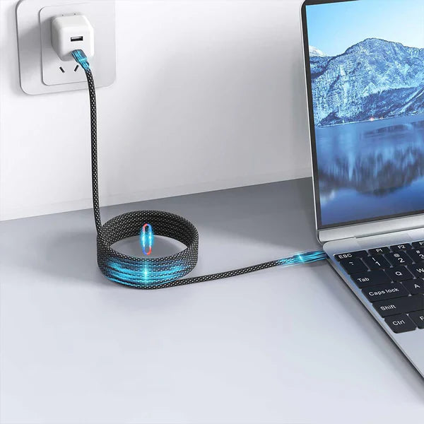 Magnetisk Opladerkabel 1,5 m | Flettet Hurtigopladningskabel Med Multi-Stik | USB Enheder | Vanero
