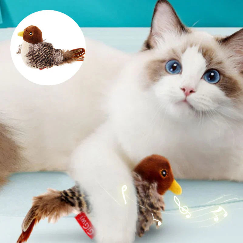 Catfri BirdToy | Interaktiv Kvidrende Fugl Legetøj Til Katte | Vanero