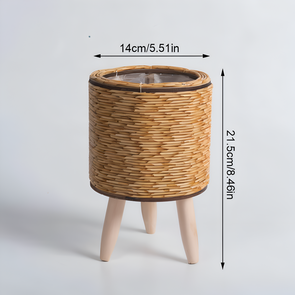 FauxWicker Pot | Håndlavet Rustik Rattan Plantekrukke - Dekorativ Blomsterkurv | Vanero