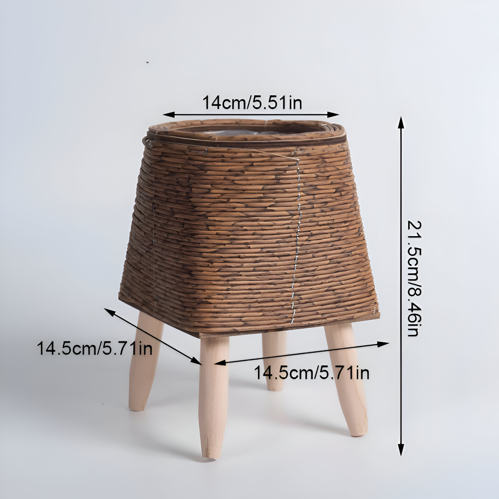 FauxWicker Pot | Håndlavet Rustik Rattan Plantekrukke - Dekorativ Blomsterkurv | Vanero