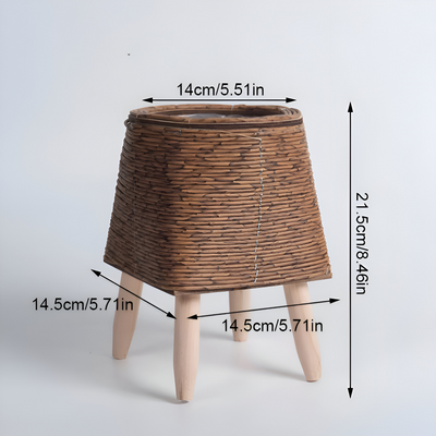 FauxWicker Pot | Håndlavet Rustik Rattan Plantekrukke - Dekorativ Blomsterkurv | Vanero