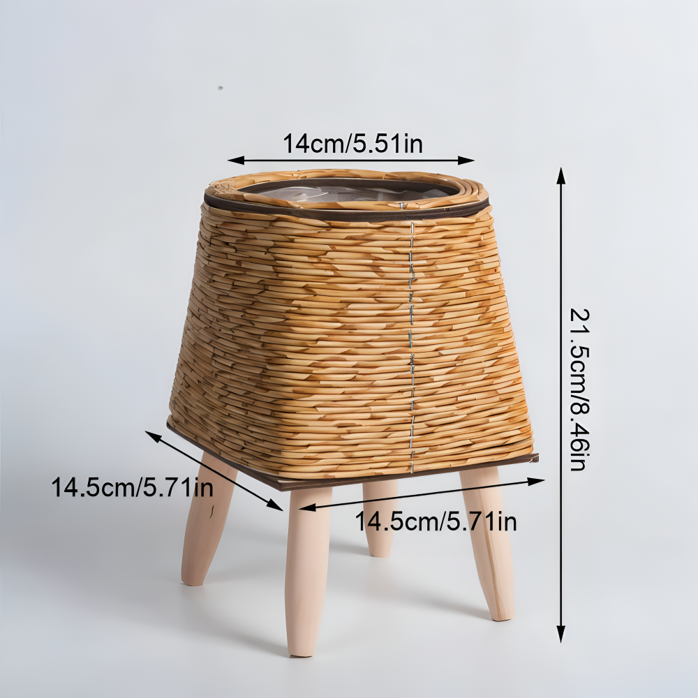 FauxWicker Pot | Håndlavet Rustik Rattan Plantekrukke - Dekorativ Blomsterkurv | Vanero