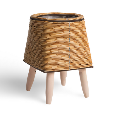 FauxWicker Pot | Håndlavet Rustik Rattan Plantekrukke - Dekorativ Blomsterkurv | Vanero