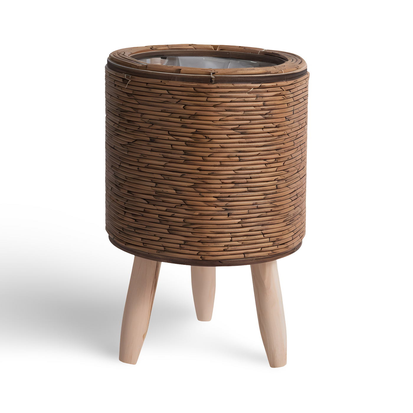 FauxWicker Pot | Håndlavet Rustik Rattan Plantekrukke - Dekorativ Blomsterkurv | Vanero