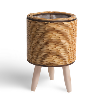 FauxWicker Pot | Håndlavet Rustik Rattan Plantekrukke - Dekorativ Blomsterkurv | Vanero