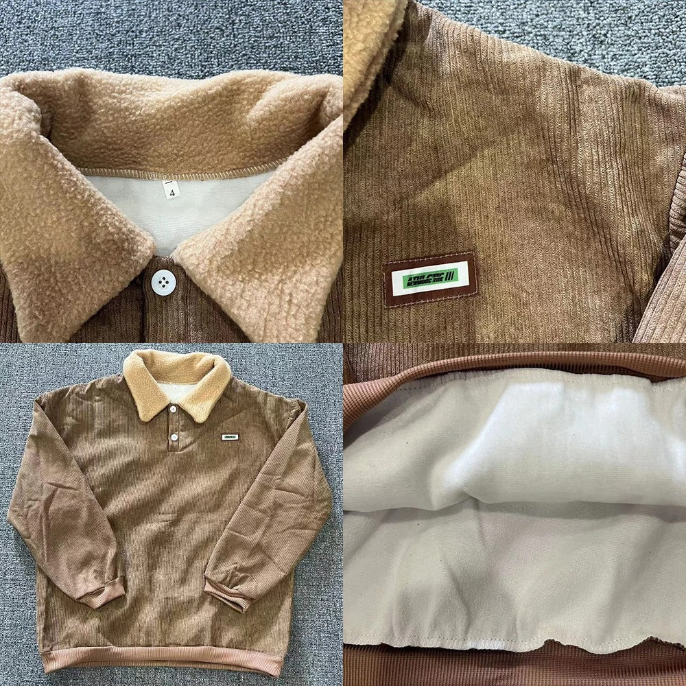 Herre Fleece Pullover Polyester | Regular Fit Sweatshirt Med Knaplukning | Fløjlsdesign Til Hverdagsbrug & Vinter | Vanero