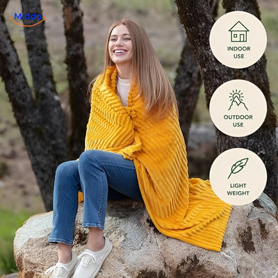 Velvet fleece tæppe | komfort og stil til alle årstider l Vanero