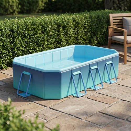 Børnepool | PVC Foldbar Børnepool Med Støtteramme | Udendørs Vandleg I Haven | Vanero