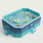 Børnepool | PVC Foldbar Børnepool Med Støtteramme | Udendørs Vandleg I Haven | Vanero