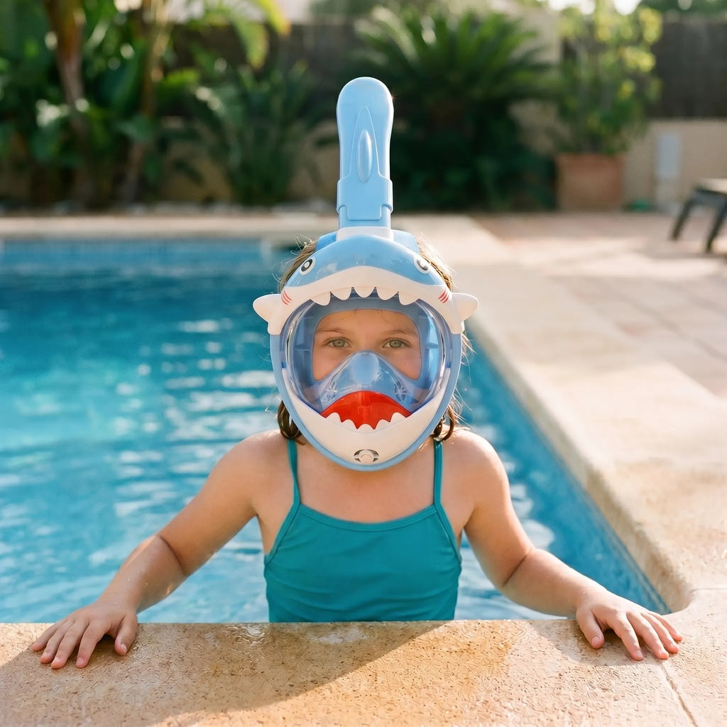 Snorkelmaske | Polykarbonat Helansigts Snorkelmaske Med Integreret Ånderør | Børn Og Vandaktiviteter | Vanero