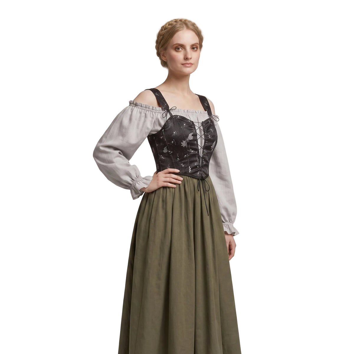 Dame Trachtenkjole i Polyester | Regular Pasform & Puffærmer | Traditionelt Inspireret Folkekjole Til Oktoberfest & Fester | Vanero