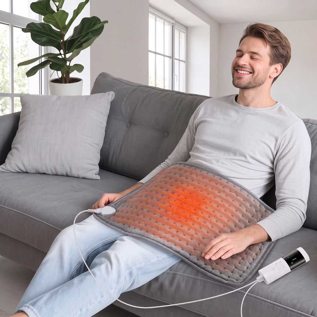 Elektrisk Varmepude | 9 Varmeniveauer & Digital Timer | Blød Varmepude i Syntetiske Fibre Til Hjemmebrug | Vanero