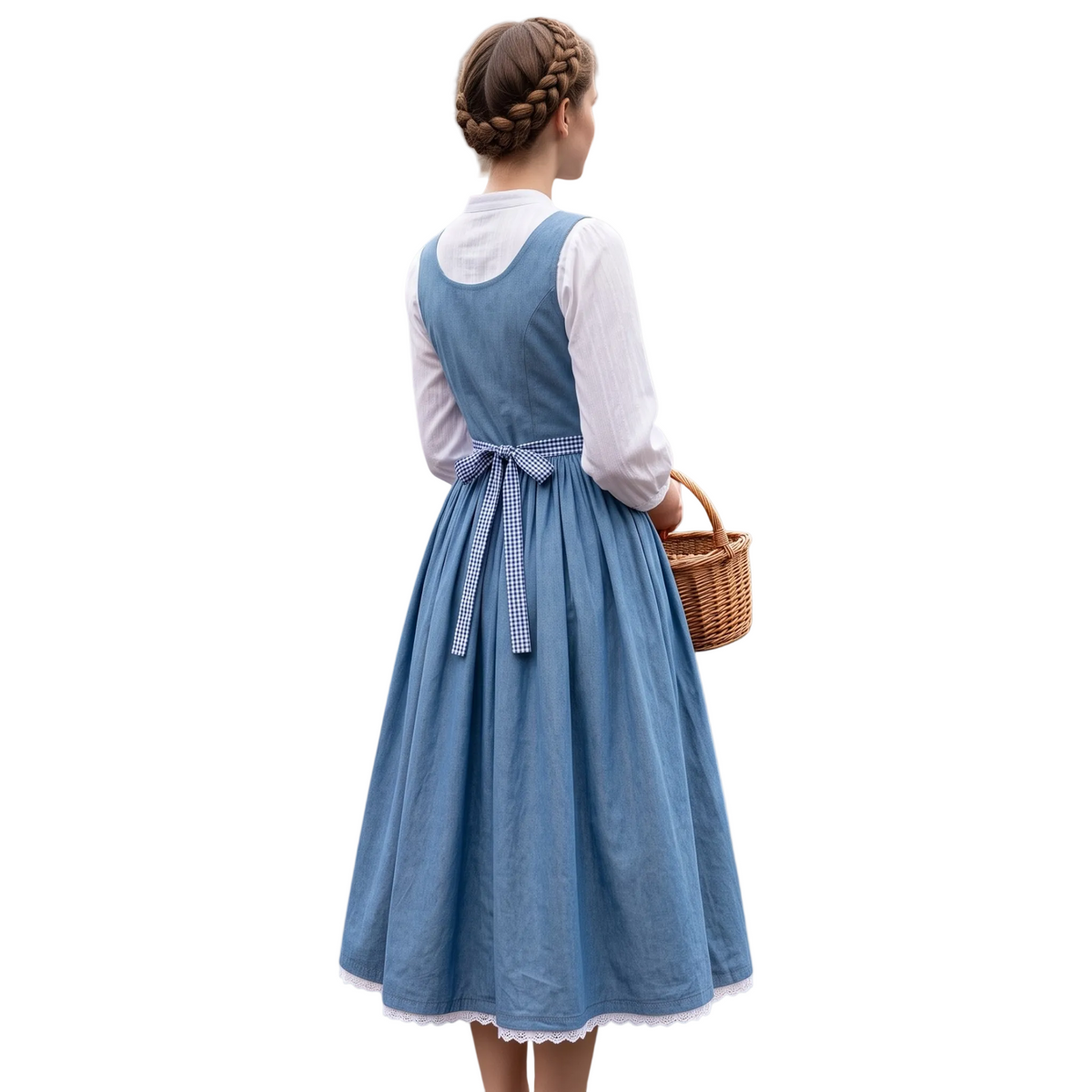Dame Trachtenkjole i Polyesterblanding | Justerbare Stropper & Lommer | Traditionel Kjole Til Oktoberfest & Temafester | Vanero