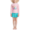 Pige Badesæt | Polyester Elastan 3 Delt Rash Guard Sæt Med Solhat | Strand Og Pool | Vanero