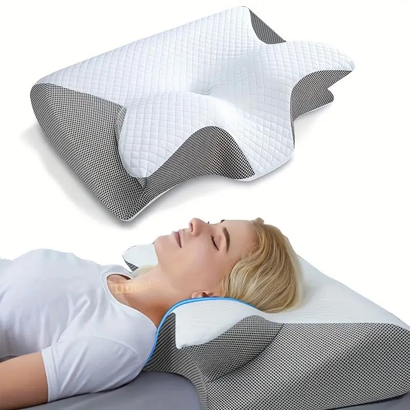 SleepEase Butterfly Memory Skumpude l Ergonomisk Støtte til Side- og Rygsovende l Vanero