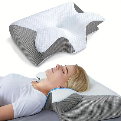 SleepEase Butterfly Memory Skumpude l Ergonomisk Støtte til Side- og Rygsovende l Vanero