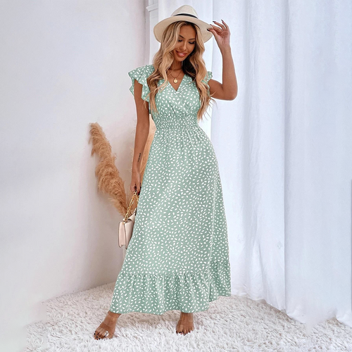 Chantal Bomulds- & Polyesterblanding | Løstsiddende Maxi Kjole | Ærmeløst Ankellangt Design til Sommer & Hverdagsbrug | Vanero