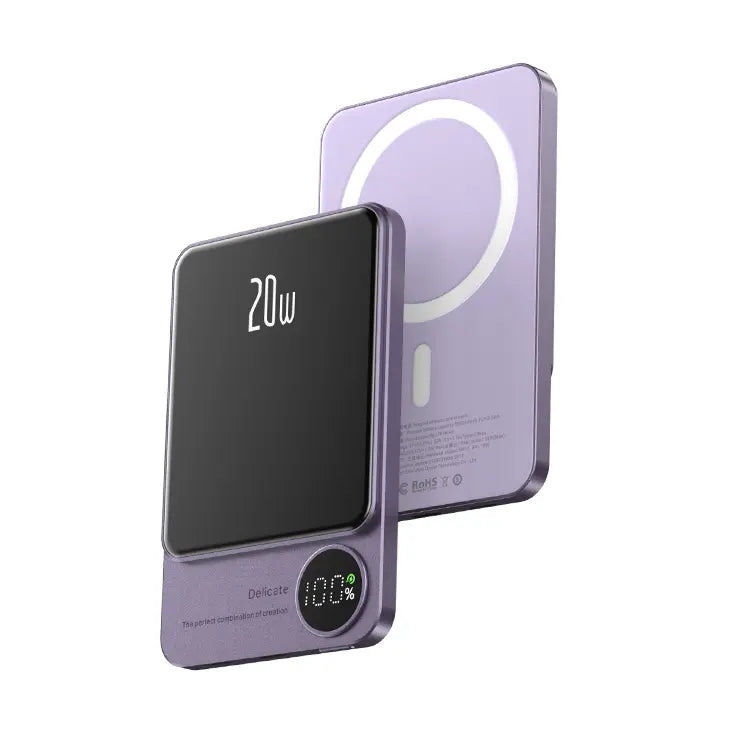 Slimcharge | Magnetisk Powerbank Med Led-Display & Hurtigopladning | Vanero