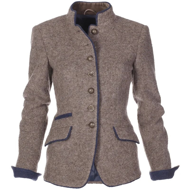 Danica Bomulds- & Polyesterblanding | Skræddersyet Pasform Blazer | Knaplukning til Arbejde, Hverdagsbrug & Arrangementer | Vanero