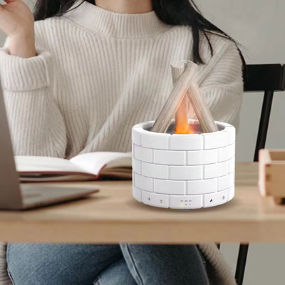 AirFlame Ultrasonisk Luftfugter med Pejselignende Flammeeffekt l Kompakt & Effektiv l Vanero