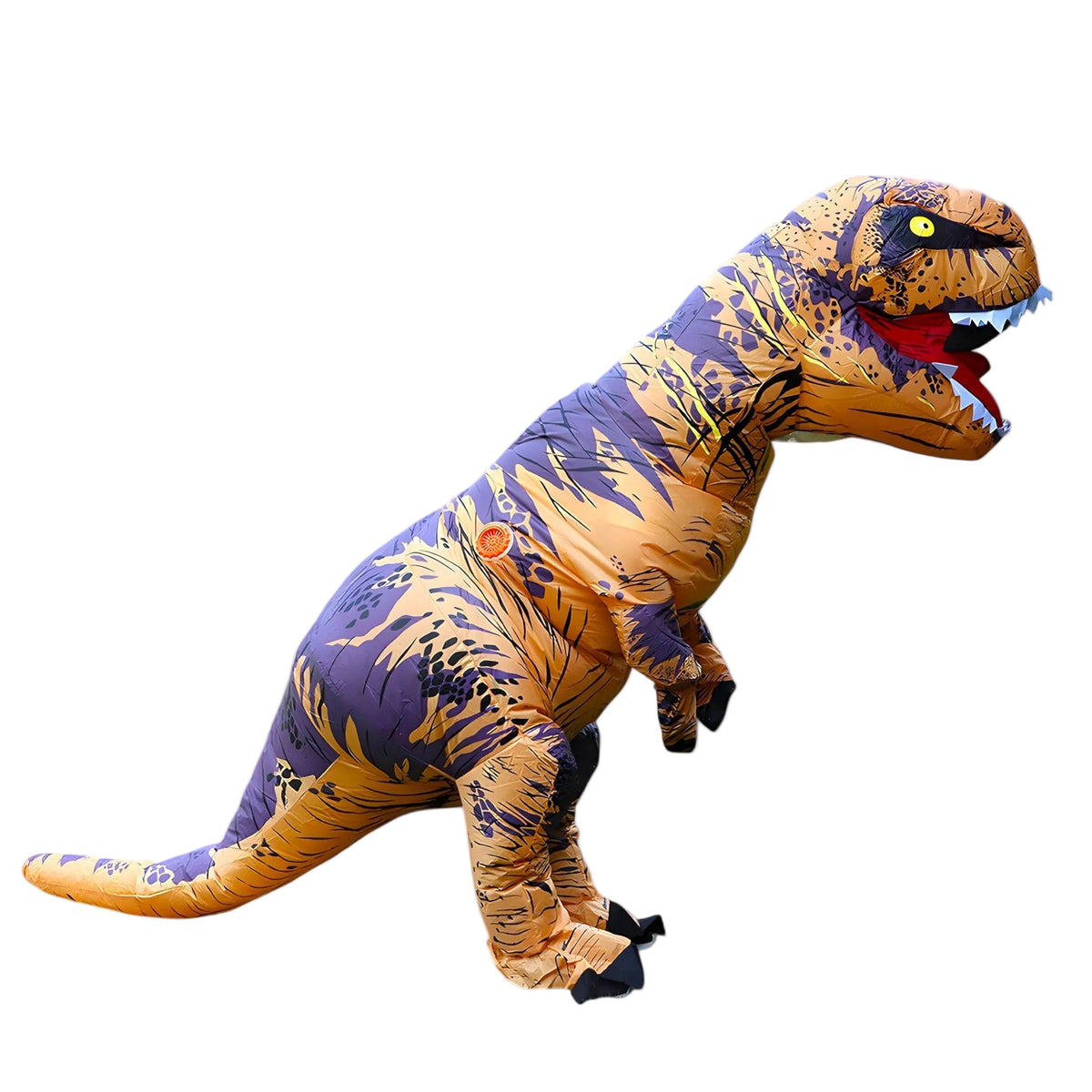 Oppusteligt T-Rex Kostume | Indbygget Ventilator & Dinosaurdesign | Helkropskostume Til Børn, Voksne, Halloween & Temafester | Vanero