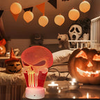 3D Kranie Illusionslampe med LED | Blåt Lys & Optisk Displaydesign | Dekorativ Bordlampe Til Halloween & Temarum | Vanero