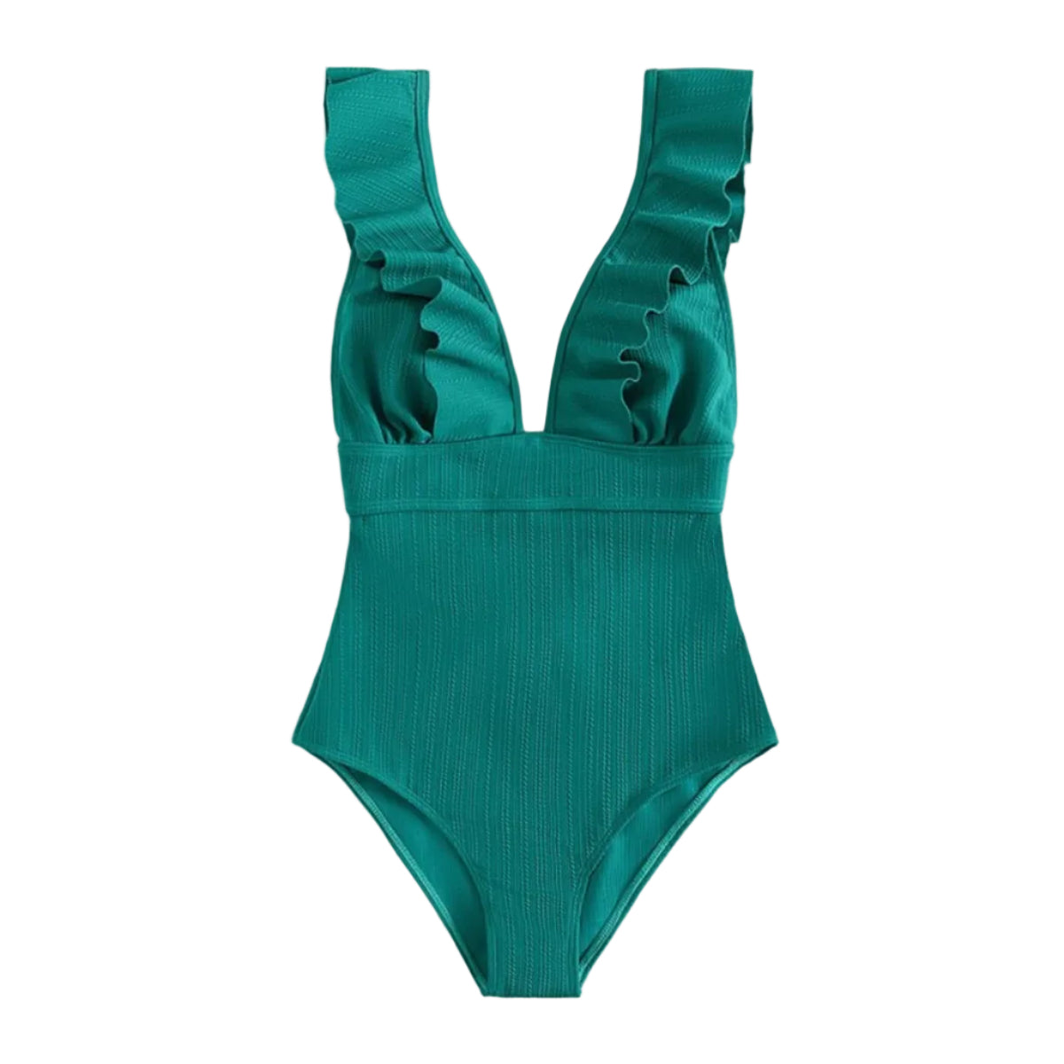 Dame Badedragt | Polyester Badedragt Med Flæsedetaljer Og Bindebånd | Strand Og Pool | Vanero