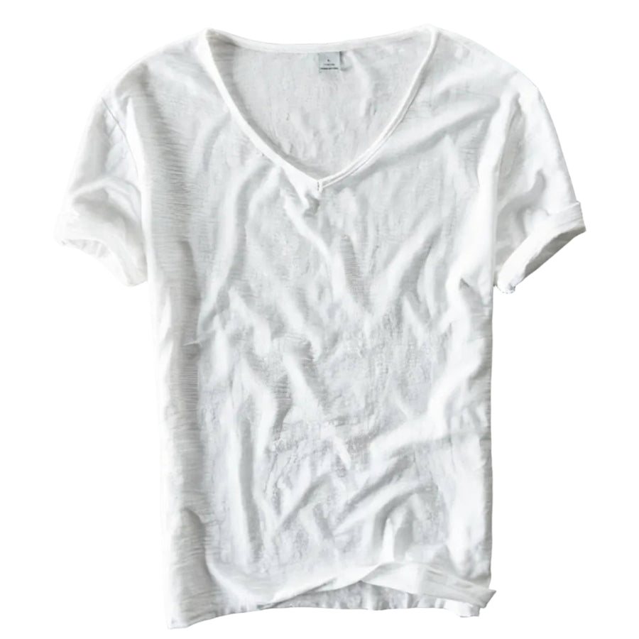 Damen V-Hals T-Shirt I Let Materiale | Casual Fit Sommer T-Shirt Til Hverdagsbrug | Vanero