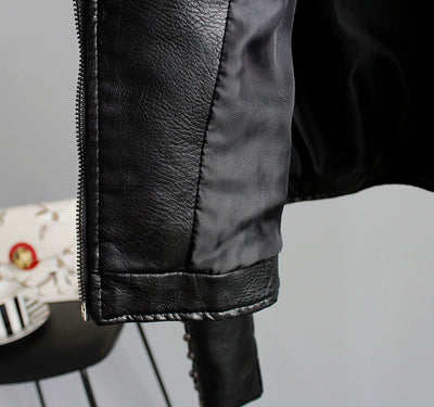 Bikerjakke med Broderi | PU-Læder | Elegant, Unik l Vanero