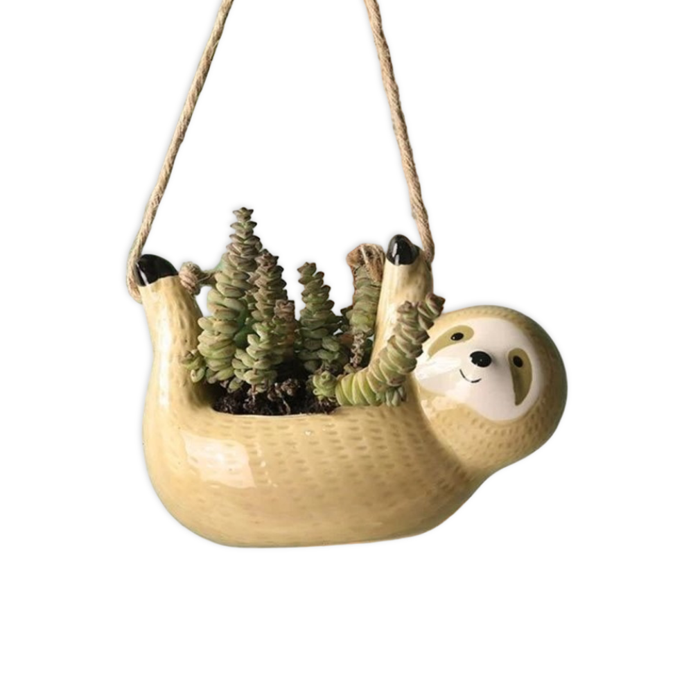 Håndlavet Keramik Blomsterpotte | Dovenhundedesign til Kreativ Indretning | Vanero