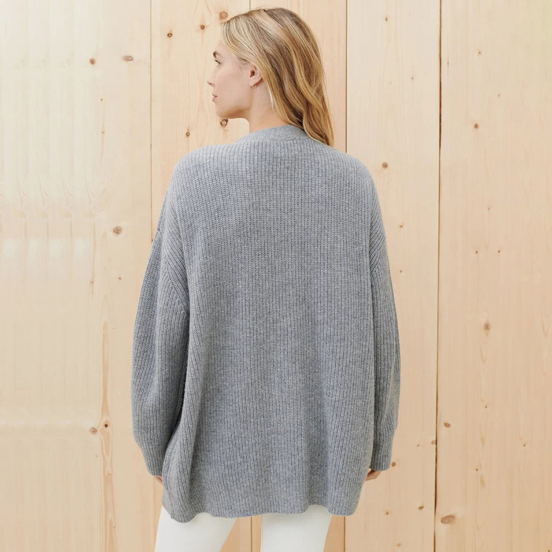 Dame Strikcardigan Strikmateriale | Løs Pasform Cardigan | Knaplukning Foran Til Hverdagsbrug & Lag-På-Lag Styling | Vanero