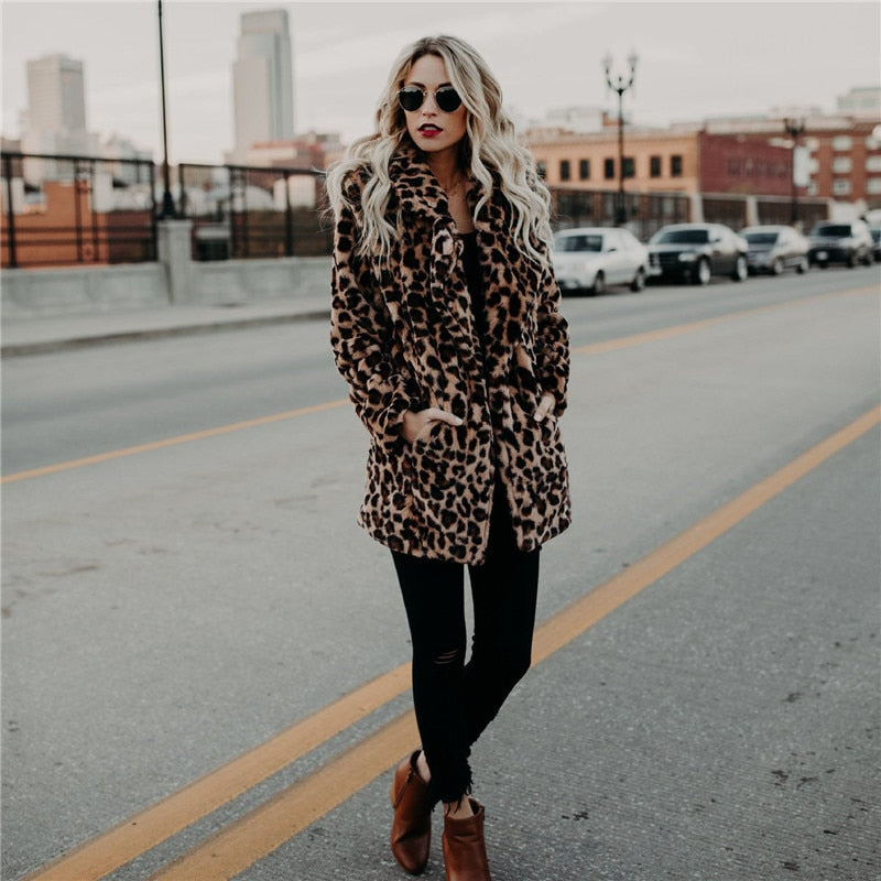 Dame Jakke Polyester | Regular Fit Åben Jakke Med Hætte | Leopardprint Til Hverdagsbrug & Sæsonbrug | Vanero