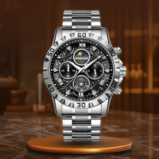 Luksus l Chronograf Ur med Metal Rem l Vanero