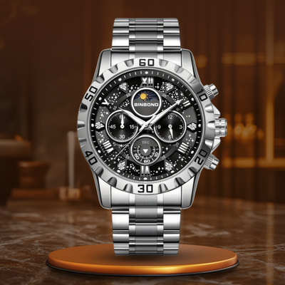 Luksus l Chronograf Ur med Metal Rem l Vanero