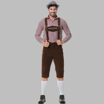 Herren Oktoberfest Lederhosen Kostume | Traditionelle shorts med seler | Vanero