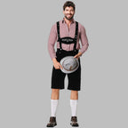 Herre Lederhosen Bomuldsblanding | Justerbare Seler Festivalshorts | Broderet Design Til Oktoberfest Events | Vanero