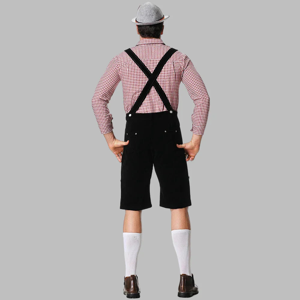 Herren Oktoberfest Lederhosen Kostume | Traditionelle shorts med seler | Vanero