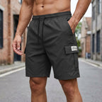 Herre Cargo Shorts Polyesterblanding | Regular Fit Cargo Shorts | Elastisk Talje Design til Hverdagsbrug & Fritidsaktiviteter | Vanero