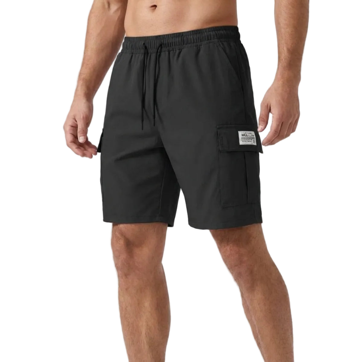 Herre Cargo Shorts Polyesterblanding | Regular Fit Cargo Shorts | Elastisk Talje Design til Hverdagsbrug & Fritidsaktiviteter | Vanero